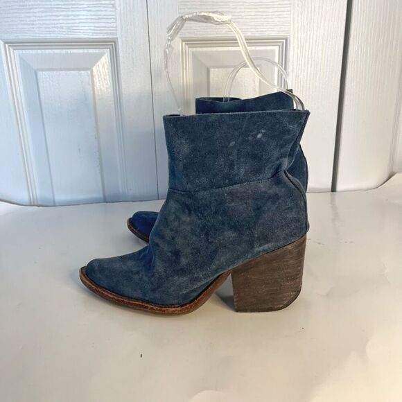 Jeffrey Campbell Like New Leather Suede Slouchy Ankle Slip On Heel Western Boots - Picture 7 of 13